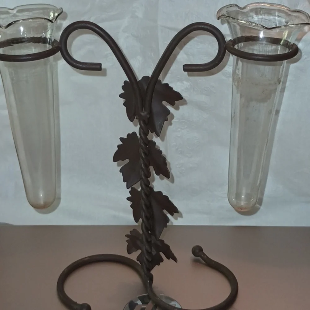 Vintage metal flower vase